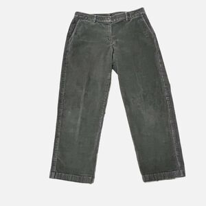 LL Bean Favorite Fit Straight Leg Gray Corduroy Pants Size 8P